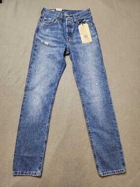 NWT Levi's 501 Original Premium Distressed Raw Hem Jeans W24 Women's